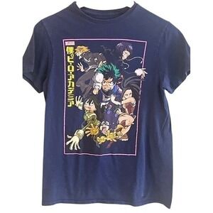 My Hero Academia Graphic Blue‎ T Shirt Funimation Short Sleeve Size Small 34/36